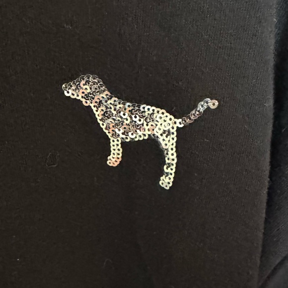 PINK by VS Black and White Crew Neck Sequin Pullover - Picture 6 of 11